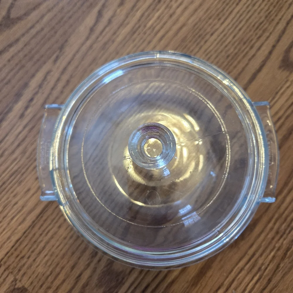 Vintage PRYEX Round Casserole Clear Glass Baking Dish with Lid 451 France X Bake